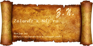 Zelenák Nóra névjegykártya